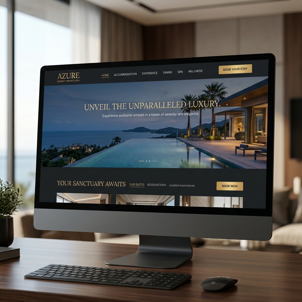 Luxury Hotel Website Design Mockup