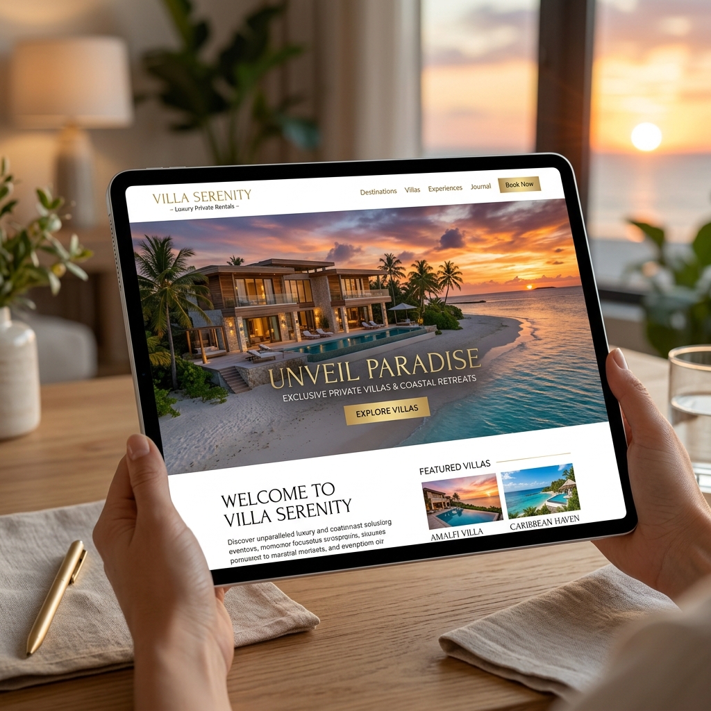 Luxury Villa Website Design Mockup